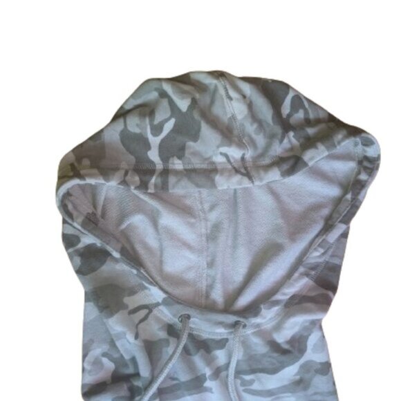 -Short Sleeve Gray Camo Camouflage Hooded Sweat Dress Size Medium - Picture 4 of 4